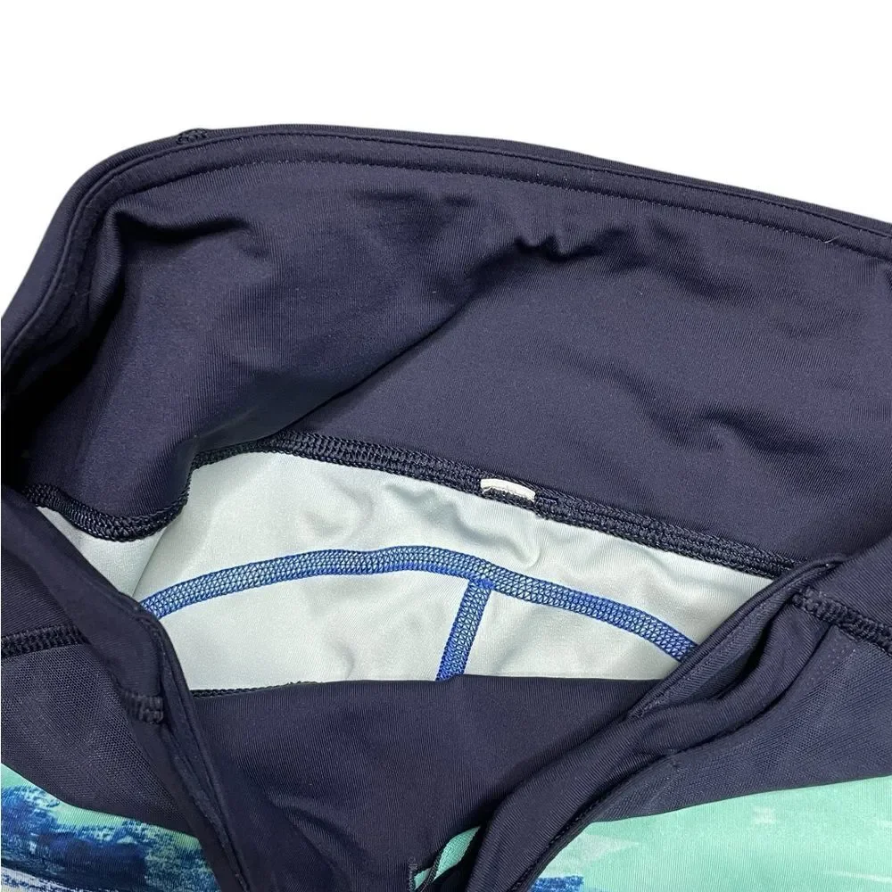LULULEMON Pace Pusher Capri Blue Green Black Size 6
